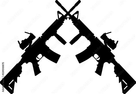 Stockvector Crossed M4 Rifle Png Cut File Svg Cricut Silhouette