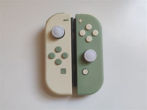 Custom Nintendo Switch Joycon Light Cream & Matcha Green Joycon ...