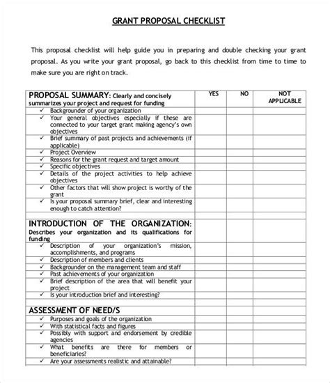 Grant Application Checklist Template