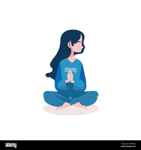 Girl Meditating Simple Vector Illustration Stock Vector Image And Art Alamy