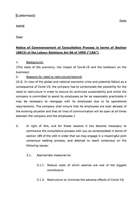 retrenchment letter template letter templates lettering reference