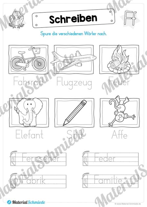 Buchstabe F / f (30 Arbeitsblätter & Übungen)