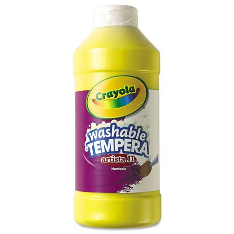 Crayola Artista Ii Washable Tempera Paint Yellow 16 Oz