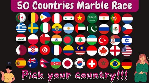 50 Countries Marble Race In Algodoo 17 Pick Your Country YouTube