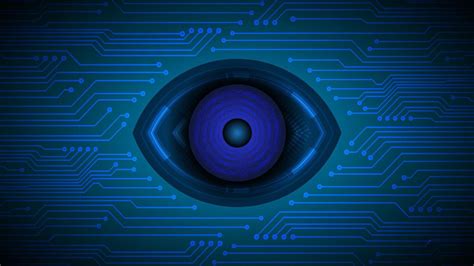 Cybersecurity Technology Background With Eye Vector Art At