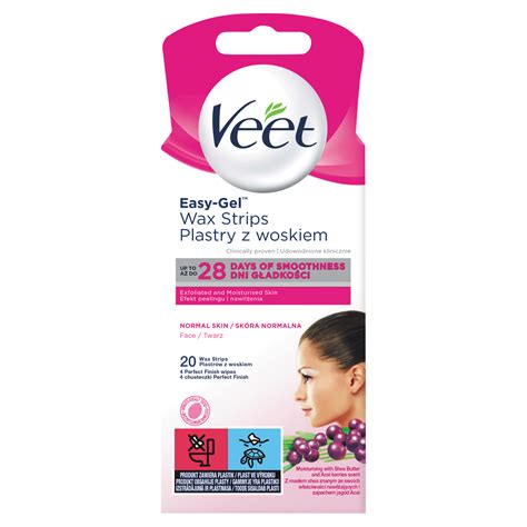 Veet Easy Gel Plastry Z Woskiem Do Depilacji Twarzy 20 Szt 1 Opak