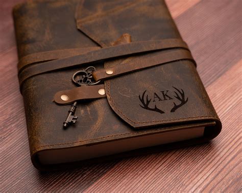 Leather Journal For Men Personalized Refillable Travel Etsy