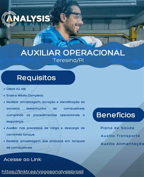 Vagas Para Auxiliar Operacional E Analista De Engenharia Industrial Em