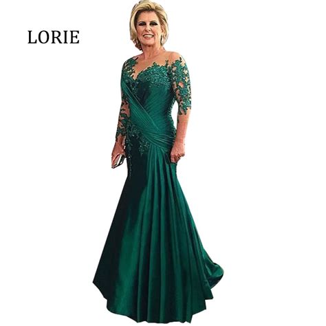 Emerald Green Formal Evening Dresses Plus Size Mermaid Pleats Half Sleeve Chiffon Mother Of The