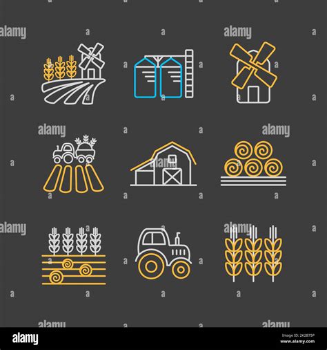 Farm Field Vector Icon Agriculture Sign Stock Photo Alamy