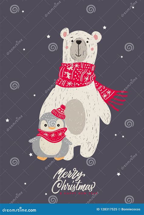 Hand Drawn Vector Illustration Of Polar Bear Stock Vector