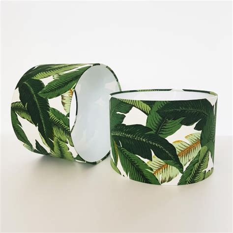 Home Furniture And Diy Lampshade Retro Botanical Leaves Copper Palm Garden Green Tempo Lightshade