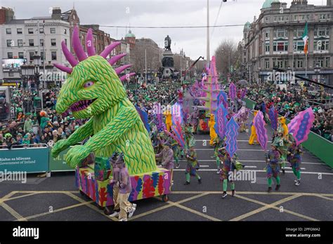 Performers take part in the St Patrick's Day Parade in Dublin. Picture ...