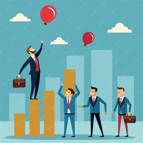 Premium Vector | Business ranking up or down situation for success and