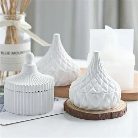 Creative DIY Gypsum Candle Cup Mold Aroma Candle Holder Silicone Mold