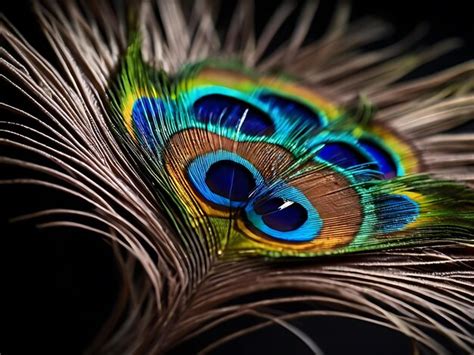 Premium Photo Intricate Closeup Of A Colorful Peacock Feather