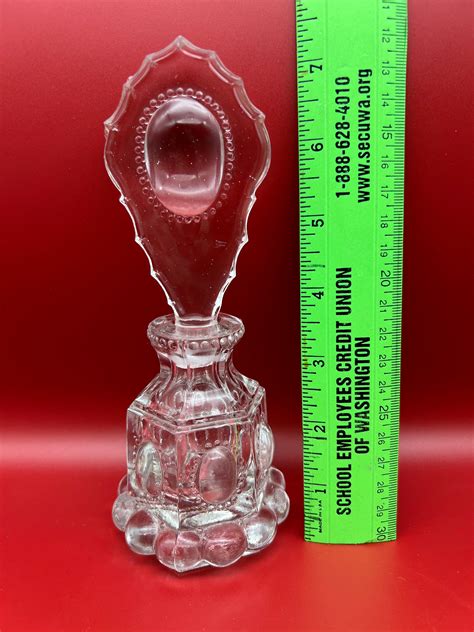 Vintage 1940s Art Deco Perfume Bottle Stopper Glass Crystal Fancy Curved Raised Relief Ribbed