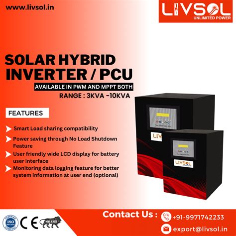 Above Va Livsol Solar Hybrid Inverter Pcu Pwm Kva V At Rs