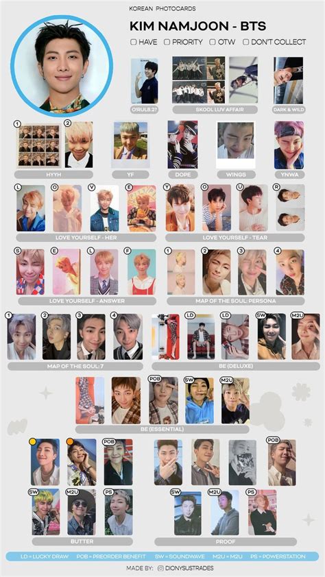 Bts Kim Namjoon Photocard Template With Proof Update Bts Bangtan Boy