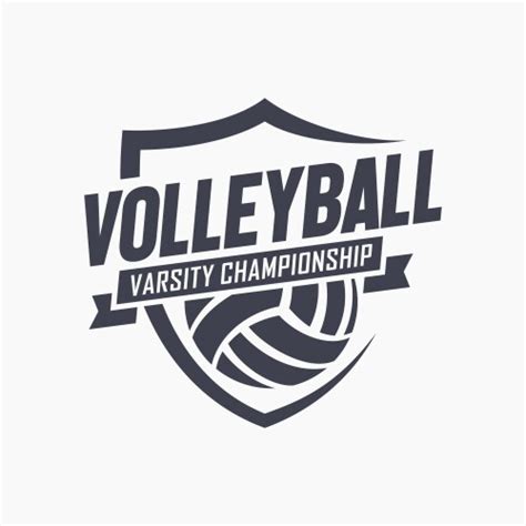 Volleyball Championship Logo Emblem Design Vector Image