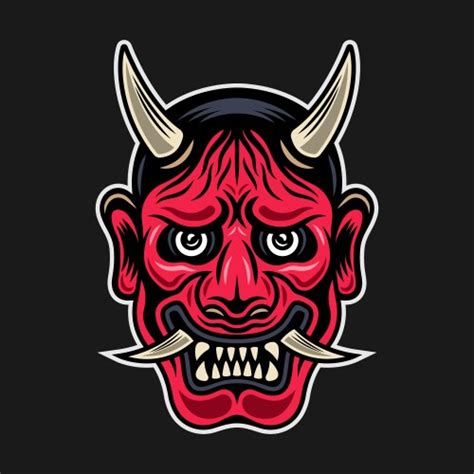 Japanese Demon Mask Royalty Free Vector Image Vectorstock