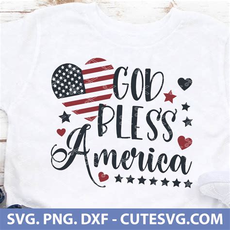 God Bless America Svg Cut File 4th Of July Svg Fourth Of July Svg