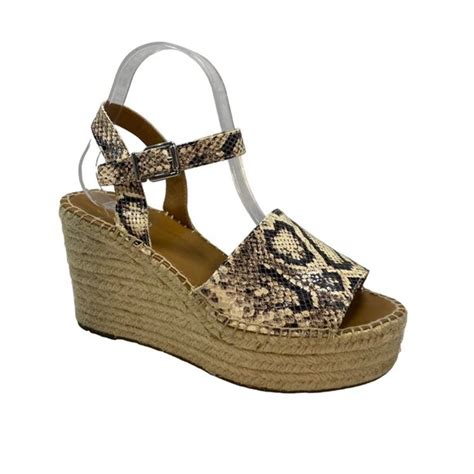 Franco Sarto Shoes Franco Sarto Takara Nude Snake Platform Espadrille Wedge Sandals
