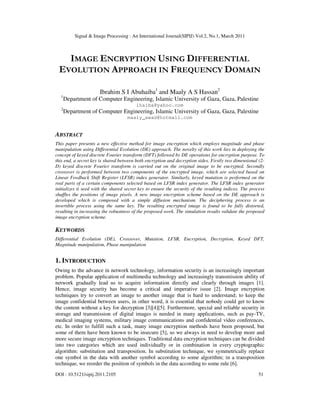 Image Encryption Using Differential Evolution Approach In Frequency