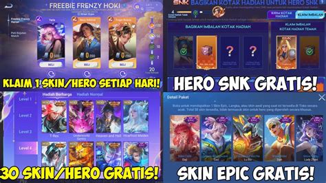 CARA DAPAT 30 SKIN HERO GRATIS KLAIM SETIAP HARI EVENT FREEBIE FRENZY