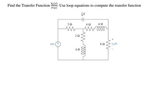 Solved Find The Transfer Function V S V0 S Use Loop Chegg