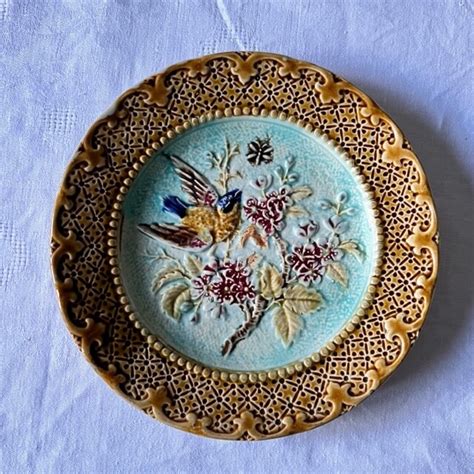 Assiette En Barbotine D Cor D Oiseau Tata Faience