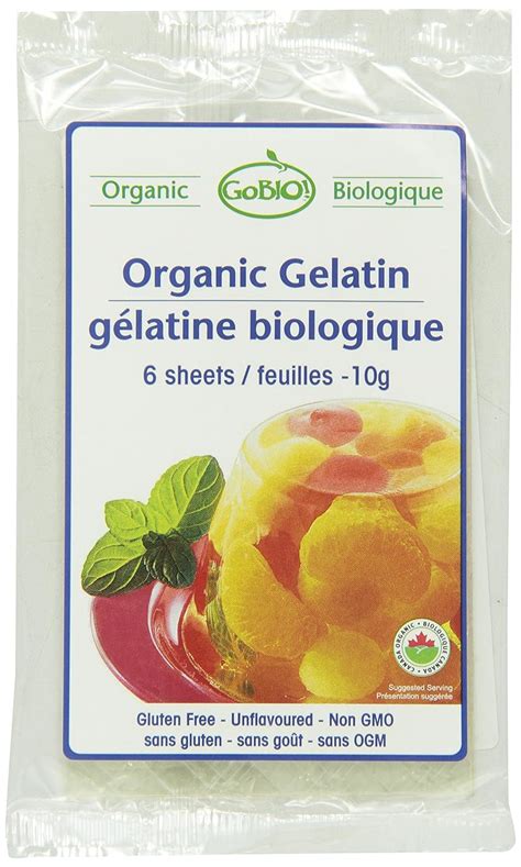 Gobio Organic Gelatin Case Of 20x6 Sheets Gelatin Dessert Mixes Grocery