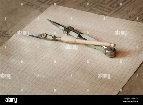 Antique Drafting Tools Stock Photo Alamy