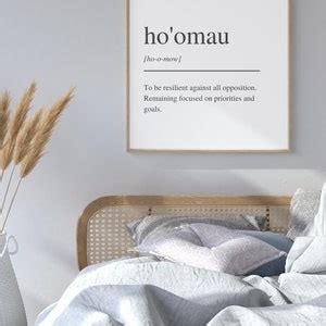 O Que Significa Ho'omau - Hoomau Definition Print, Hawaiian Wall Art, Persevere Definition Decor ...