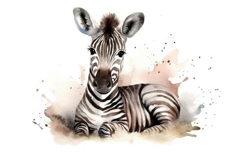 Premium Ai Image A Watercolor Painting Of A Zebra