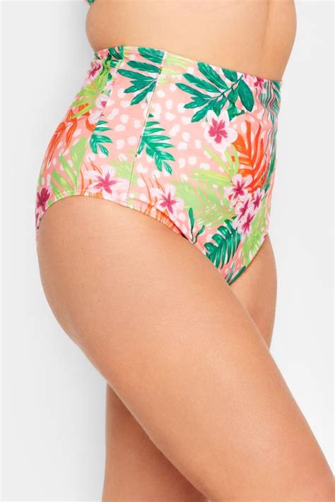 YOURS Curve Pink Tropical Print Bikini Briefs Yours Clothing