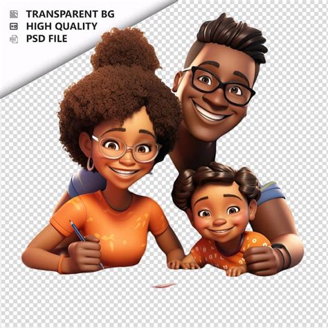 L écriture De La Famille Noire En 3d De Style Dessin Animé Sur Fond