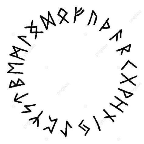 Circle Of Ancient Norse Runes With Mystical Symbols Vector Runic