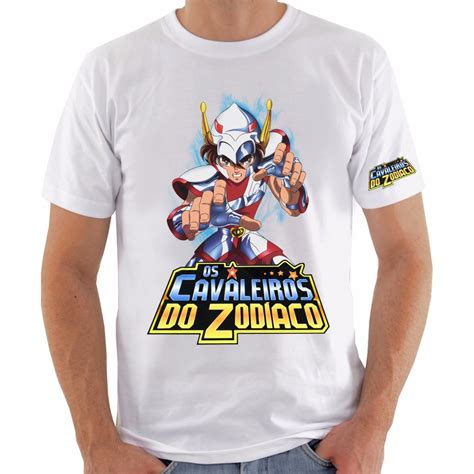 Camiseta camisa Cavaleiros Do Zodíaco Seiya Pegasus Anime Nerd Otaku