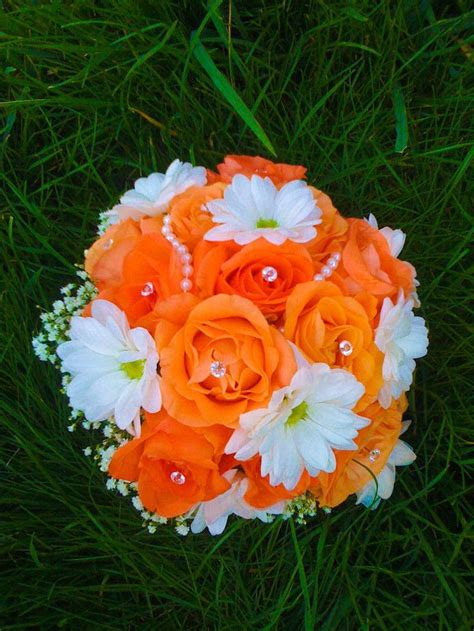 Orange Bouquet I Kind Of Really Like This Minus The Pearls And