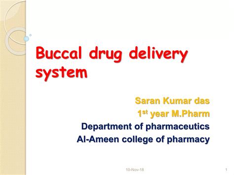 Buccal Drug Delivery System Ppt