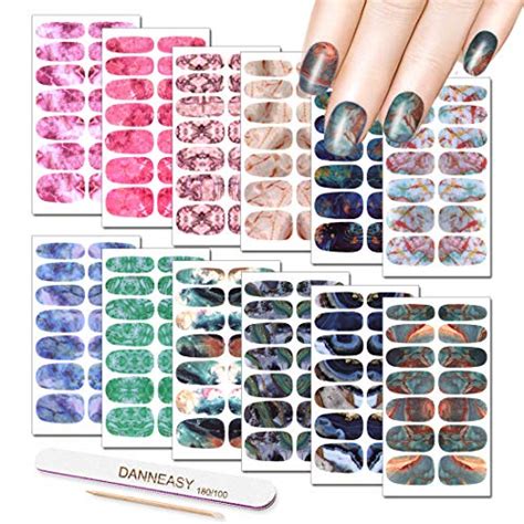 Nail Polish Strips Danneasy Sheets Marbling Print Nail Stickers