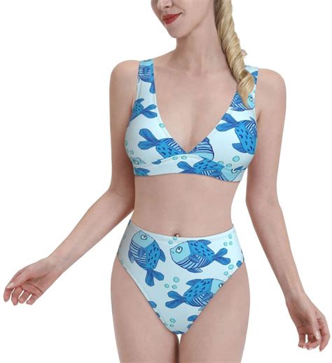 Xiaoxian Kawaii Sea Life Women S Sexy Halter Thong Tie Two Sides Bottom Triangle Bikini