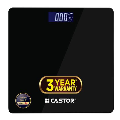 Castor Weight Machine For Body Weight Weighing Scale Tempered Glass