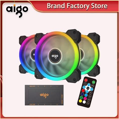 Aigo Dr Computer Pc Case Fan Rgb Double Halo Adjust Led Mm Fan