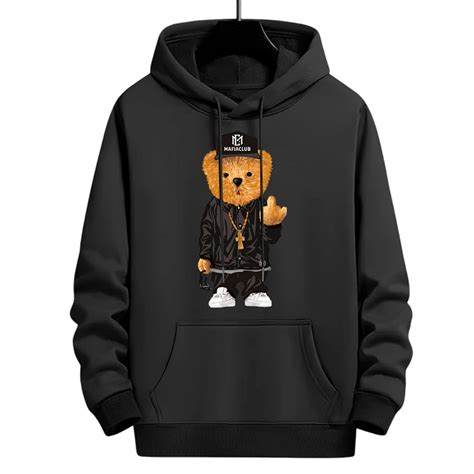 Moletom Blusa De Frio Canguru Peluciado Capuz Estampa Urso