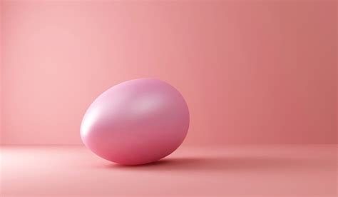 Premium Photo Pink Easter Egg On Pink With Light