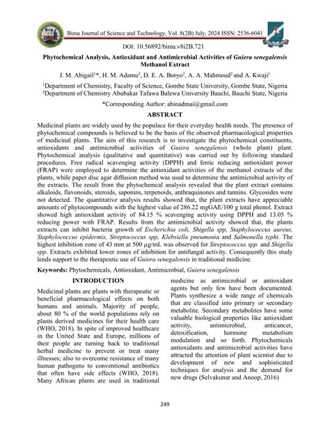 Pdf Phytochemical Analysis Antioxidant And Antimicrobial Activities