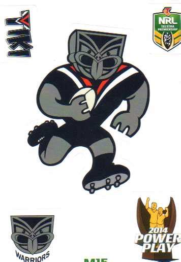 2014 NRL Power Play Mascot Sticker M15 New Zealand Warriors | Diggaz ...