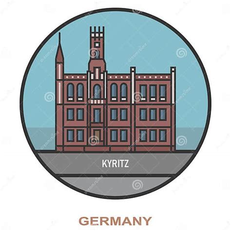 kyritz cities  towns  germany stock vector illustration